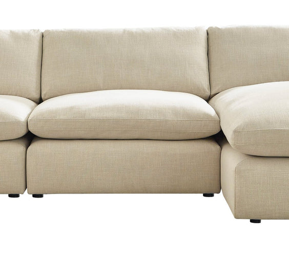 Elyza Linen Modern Contemporary Traditional Sleek Fabric Sectional Oversized, High Quality Sofaloveseat