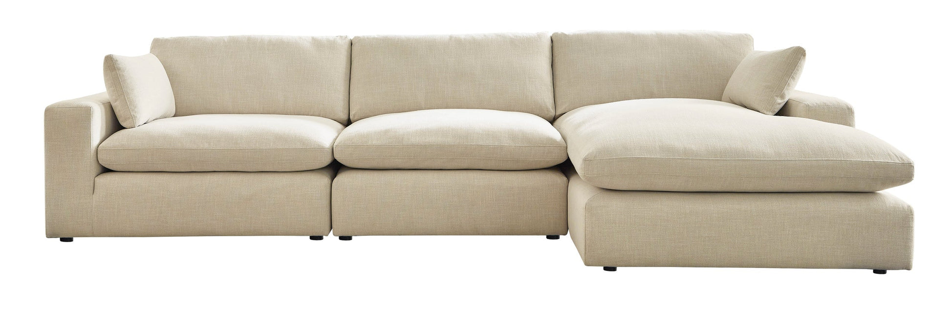 Elyza Linen Modern Contemporary Traditional Sleek Fabric Sectional Oversized, High Quality Sofaloveseat
