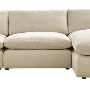 Elyza Linen Modern Contemporary Traditional Sleek Fabric Sectional Oversized, High Quality Sofaloveseat