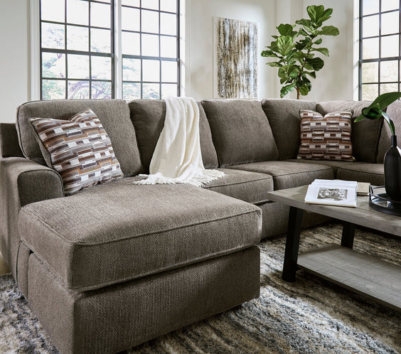 Ashley Putty Modern Contemporary Solid Wood Fabric Upholstered Sectional