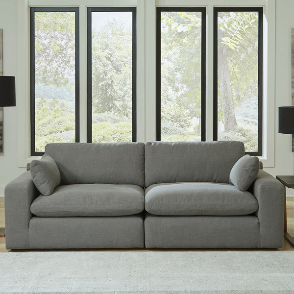 Elyza Gray Modern Contemporary Traditional Sleek Fabric Sectional Oversized, High Quality Sofaloveseat