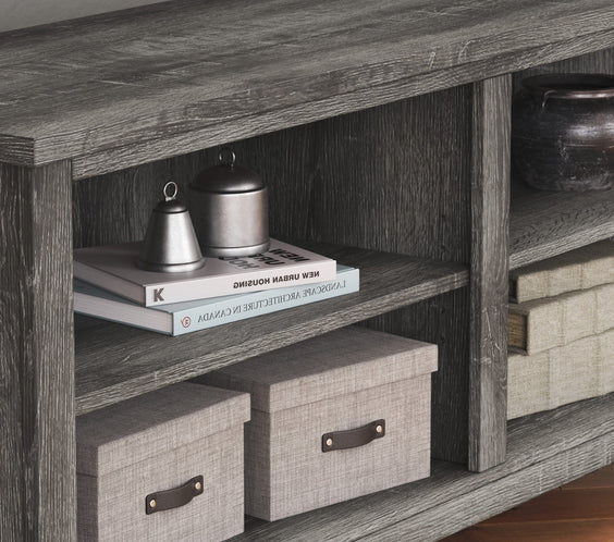 Arlenbry Gray Modern Contemporary Transitional Wood Corner TV Stand With Storage