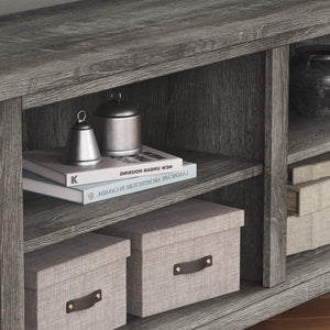 Arlenbry Gray Modern Contemporary Transitional Wood Corner TV Stand With Storage