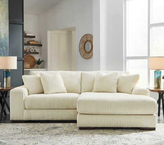 Lindyn Ivory Modern Contemporary Traditional Polyester Upholstered 2Pc Sectional