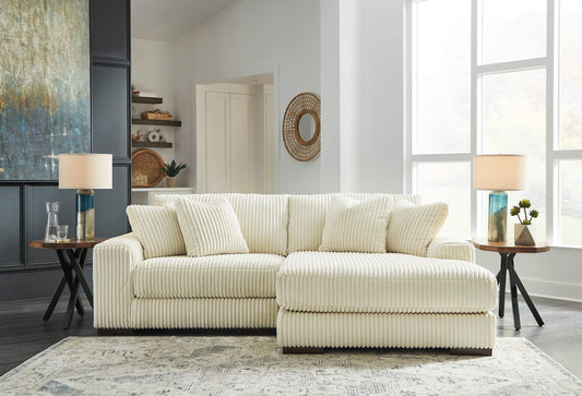 Lindyn Ivory Modern Contemporary Traditional Polyester Upholstered 2Pc Sectional