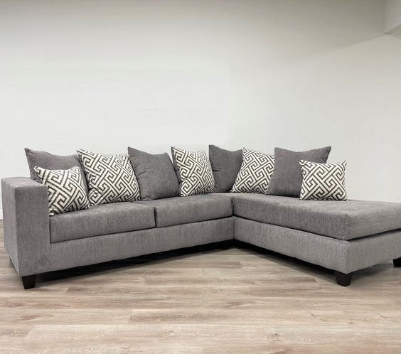 Hollywood Smoke Modern Contemporary Solid Wood Thick Fabric Chenille Upholstered Sectional
