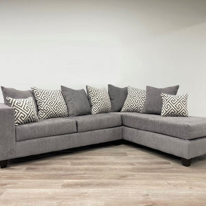 Hollywood Smoke Modern Contemporary Solid Wood Thick Fabric Chenille Upholstered Sectional