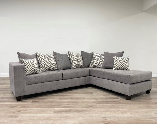 Hollywood Smoke Modern Contemporary Solid Wood Thick Fabric Chenille Upholstered Sectional