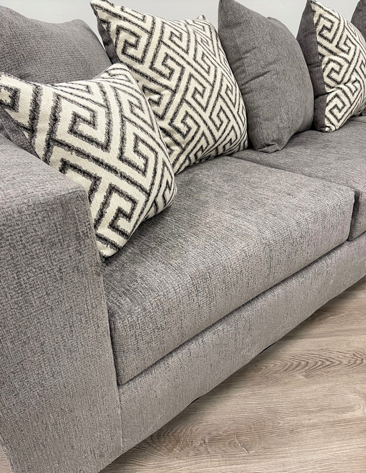 Hollywood Smoke Modern Contemporary Solid Wood Thick Fabric Chenille Upholstered Sectional