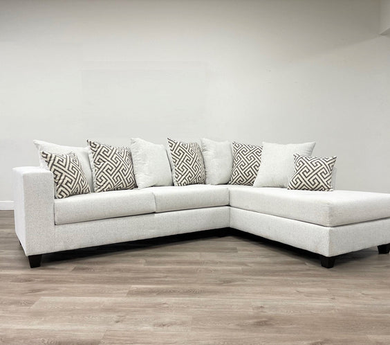 Hollywood Stone Modern Contemporary Solid Wood Thick Fabric Chenille Upholstered Sectional