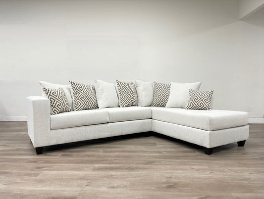 Hollywood Stone Modern Contemporary Solid Wood Thick Fabric Chenille Upholstered Sectional