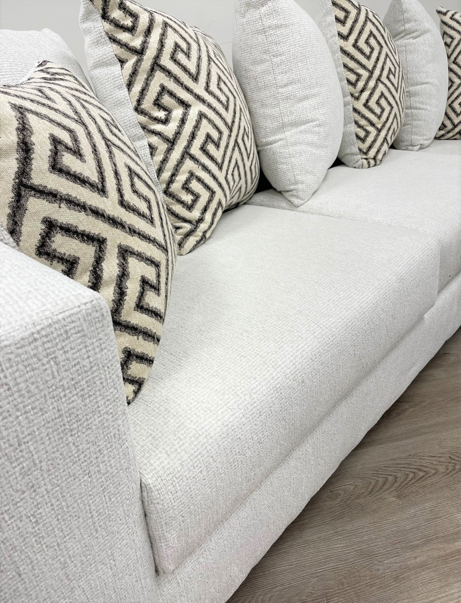 Hollywood Stone Modern Contemporary Solid Wood Thick Fabric Chenille Upholstered Sectional