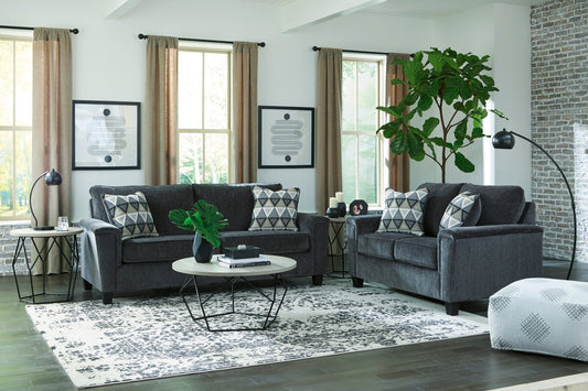 Ashley Smoke Modern Contemporary Solid Wood Fabric Upholstered Sofa & Loveseat
