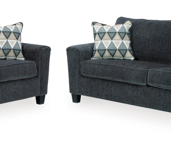Ashley Smoke Modern Contemporary Solid Wood Fabric Upholstered Sofa & Loveseat