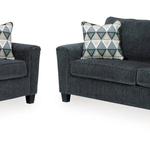 Ashley Smoke Modern Contemporary Solid Wood Fabric Upholstered Sofa & Loveseat