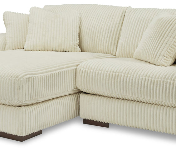 Ivory Modern Contemporary Solid Wood Fabric Upholstered 2Pc Sectional Laf Chaise