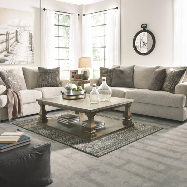 Ashley Soletren Stone Modern Contemporary Fabric Upholstered Sofa & Loveseat