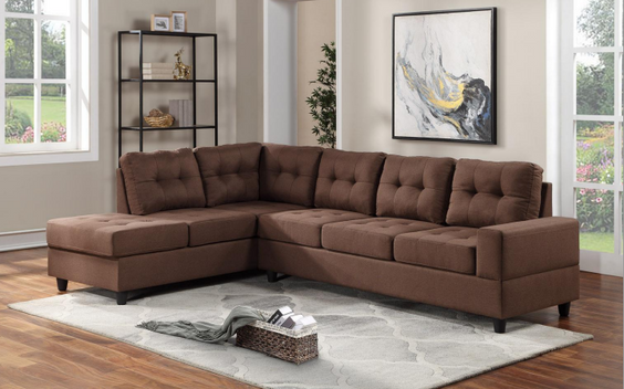 James Black Modern Contemporary Fabric Tufted Sectional