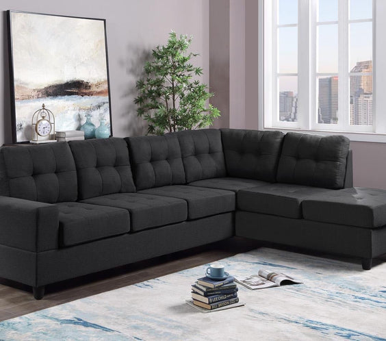 James Black Modern Contemporary Fabric Tufted Sectional