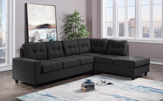 James Black Modern Contemporary Fabric Tufted Sectional