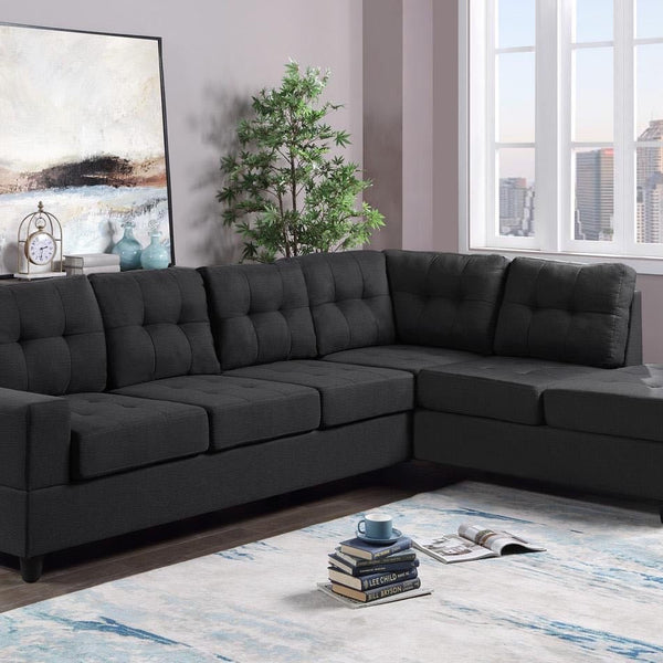 James Black Modern Contemporary Fabric Tufted Sectional