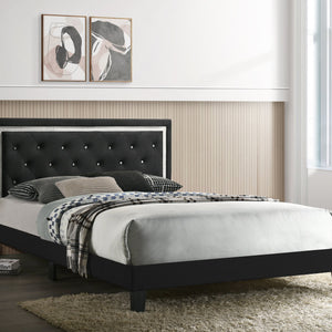 Passion Grey Velvet Platform Bed - Twin, Full, Queen, King