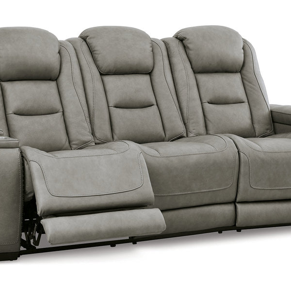 The Man-Den Gray Power Reclining Sofa - U8530515 - Nova Furniture